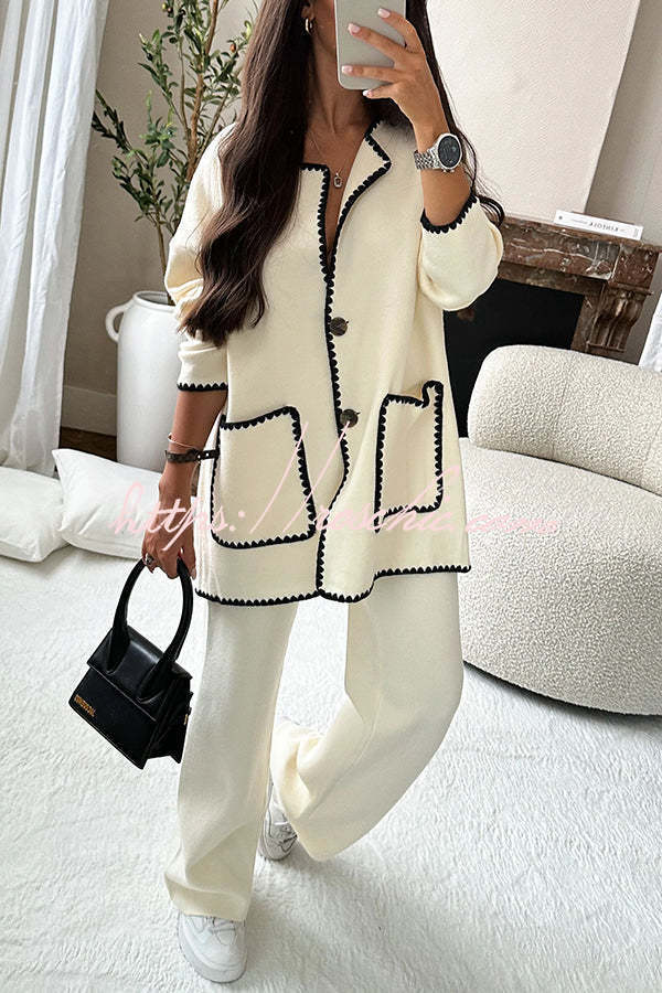 Easy To Style Edge Decorated Pocket Loose Fashion Jacket