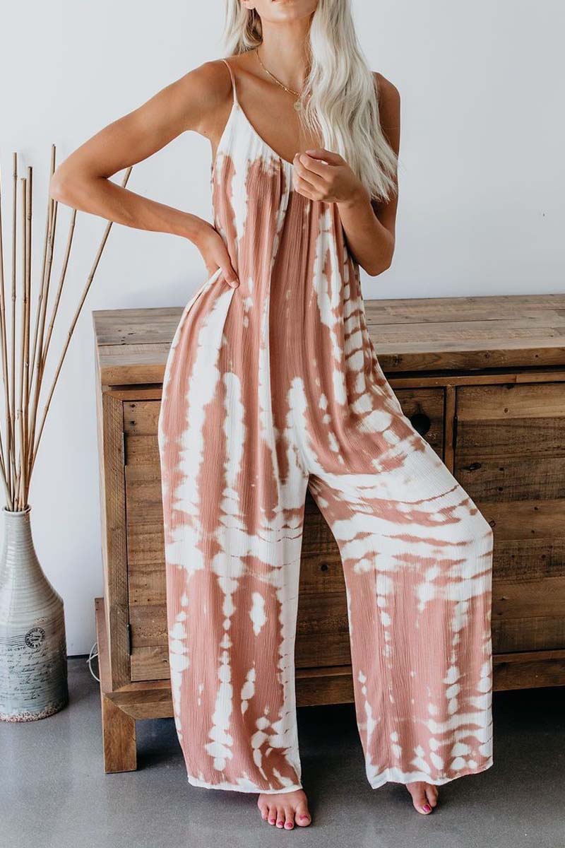 Fashion Sling Tie-dye Jumpsuit