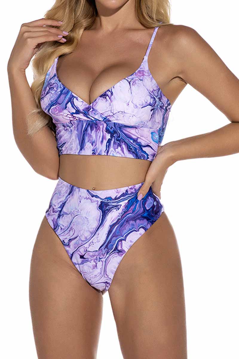 Tie Dye Print Two Piece Swimsuit