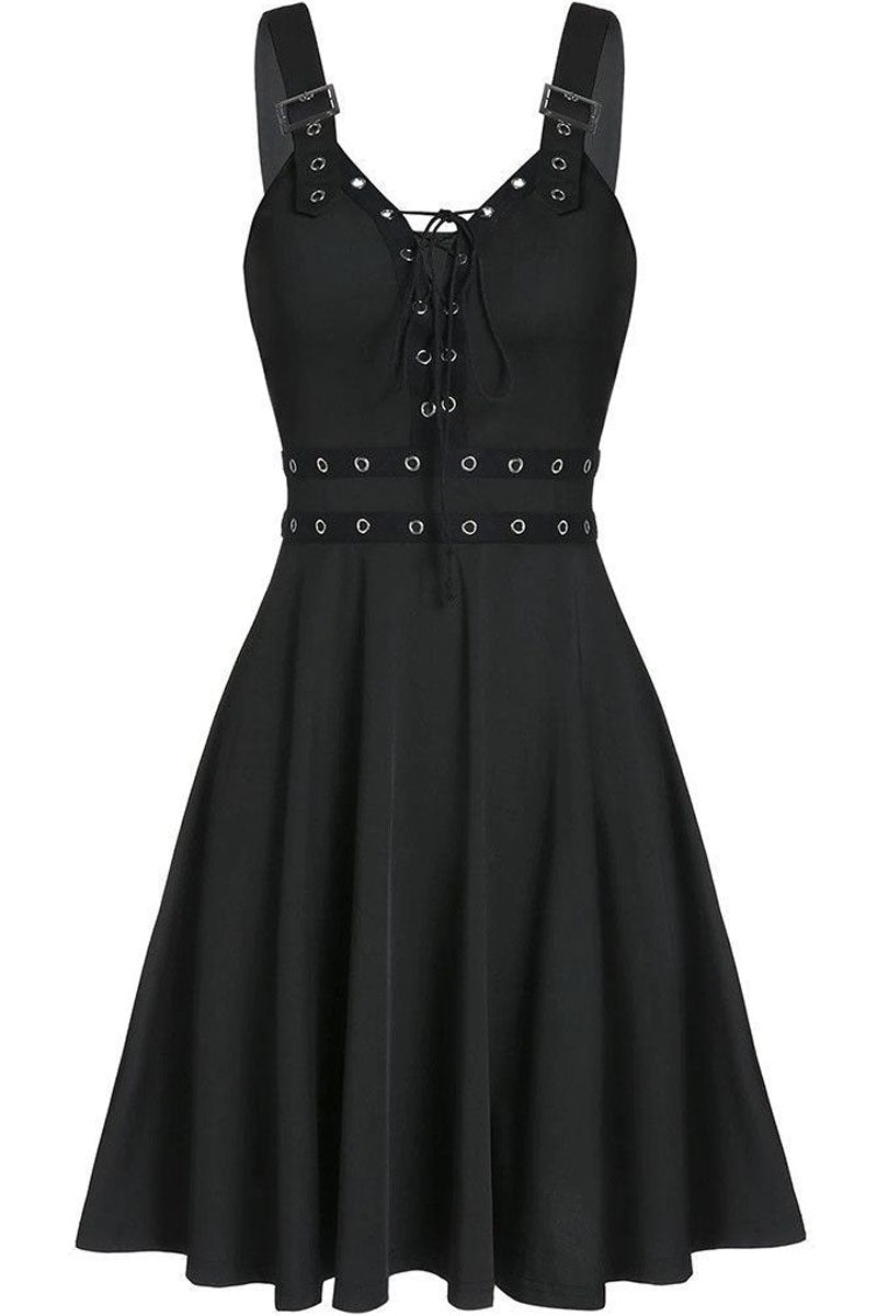 Gothic Punk Lace-up strappy dress