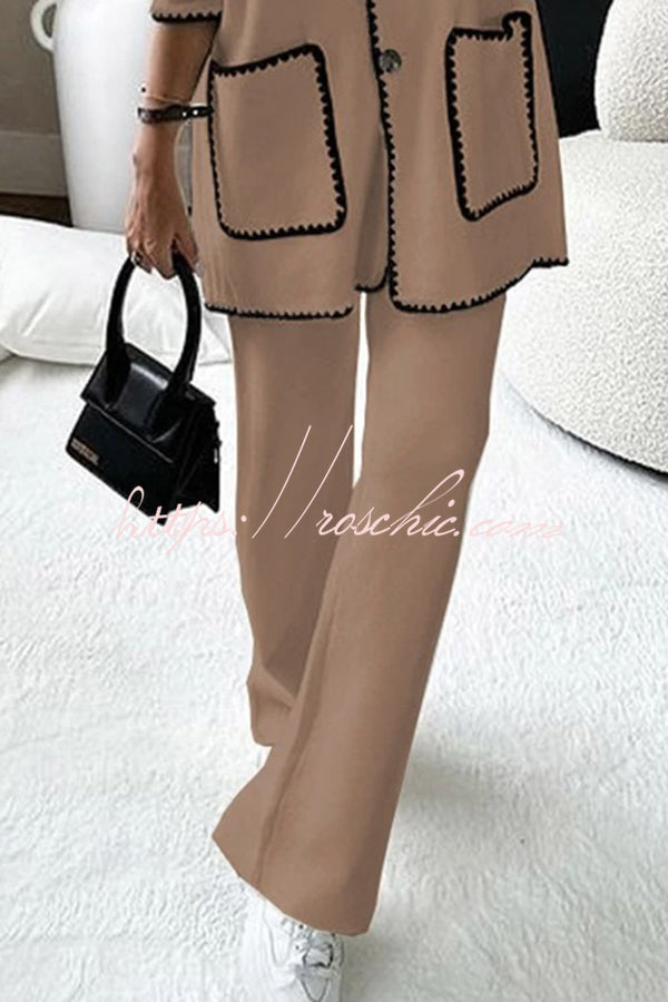 Easy To Style Edge Decorated Pocket Loose Fashion Jacket