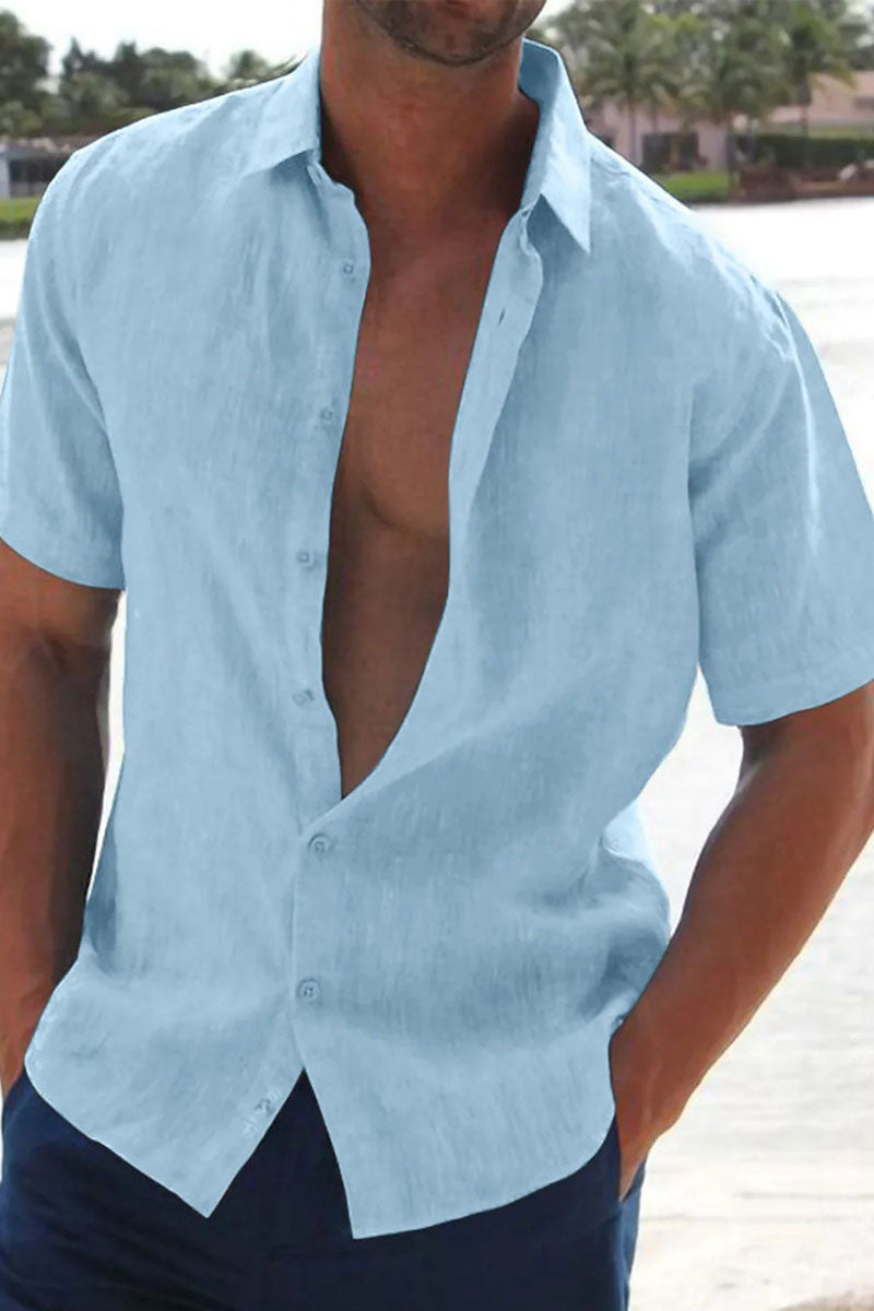 Summer Linen Short Sleeve Shirt