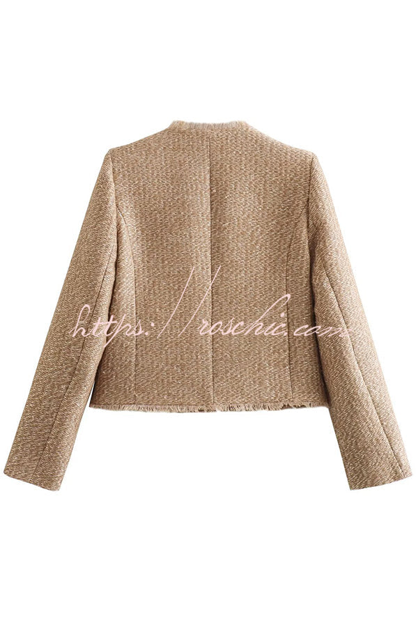 Joy To The World Tweed Metal Button Pocket Jacket