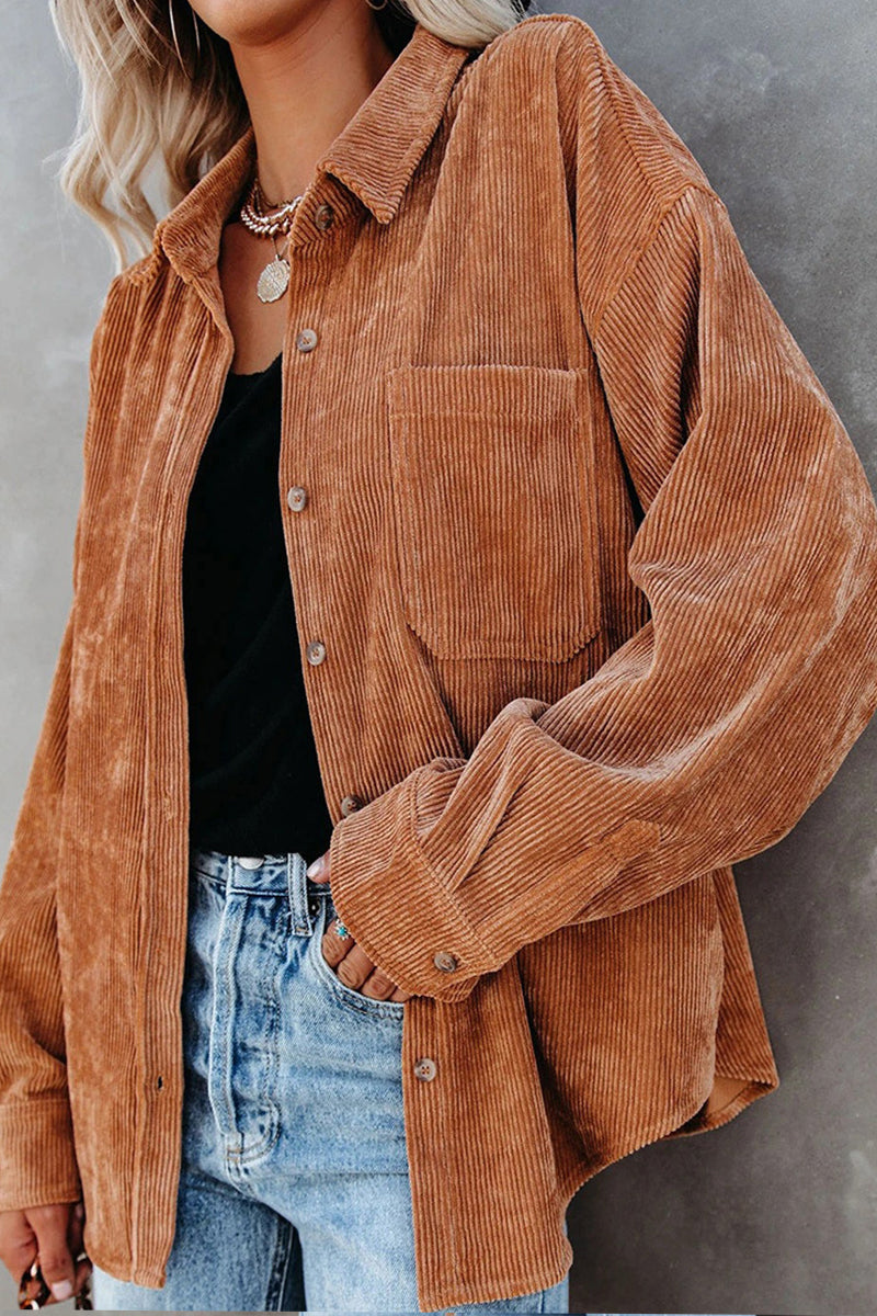 Corduroy Long Sleeve Shirt Jacket