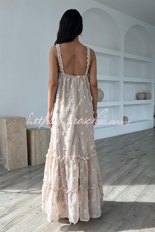 Pretty Lady Flower Decor A-line Layered Loose Maxi Dress - Fashionpara