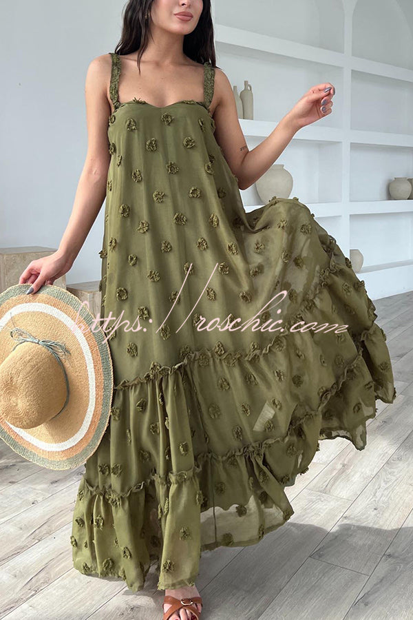 Pretty Lady Flower Decor A-line Layered Loose Maxi Dress - Fashionpara