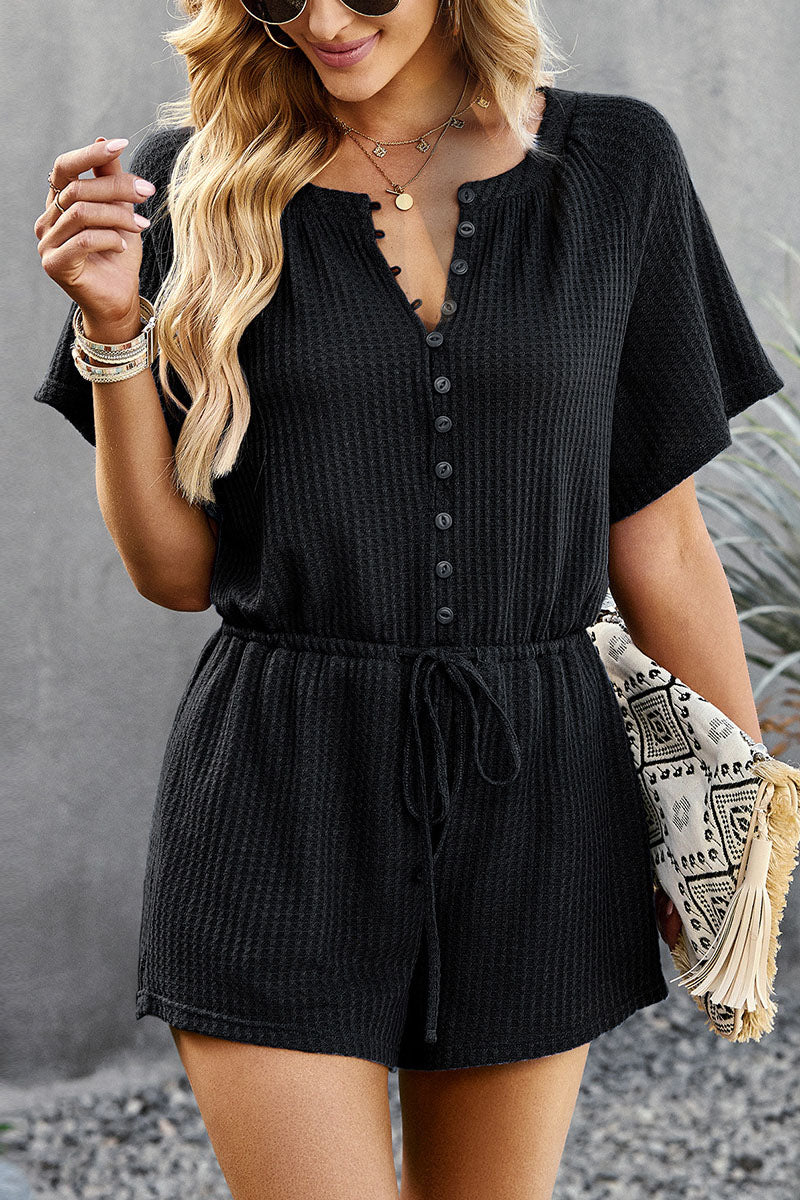 Buttons Design Casual One-piece Romper