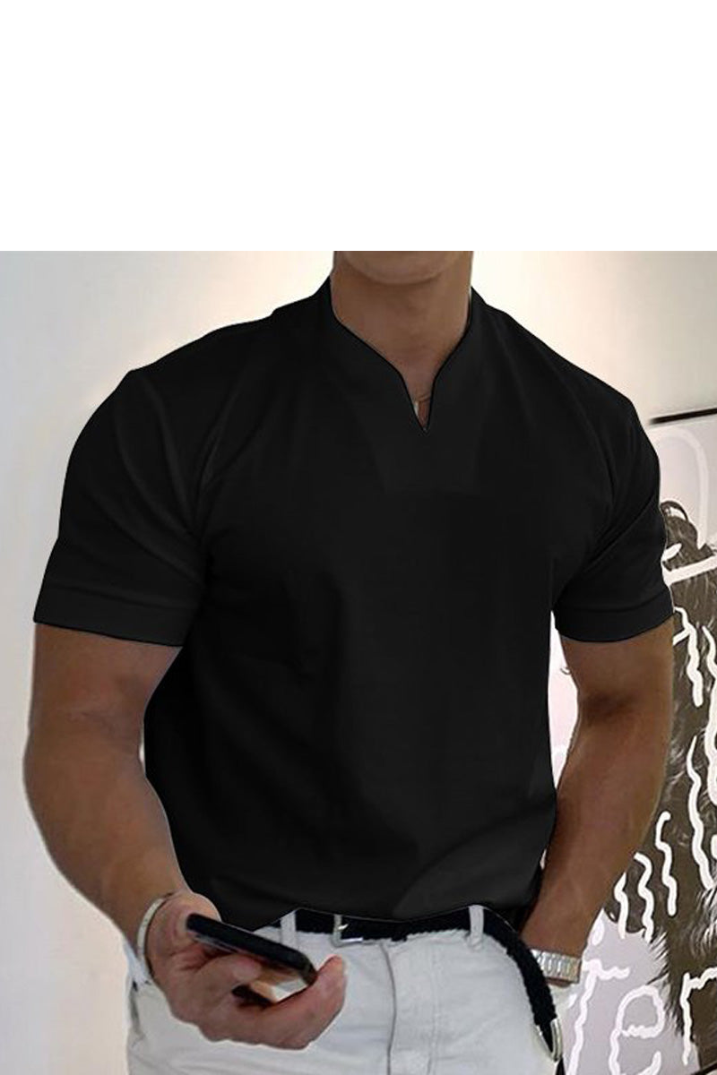 Men Gentlemans Business Short Sleeve Fitness T-Shirt