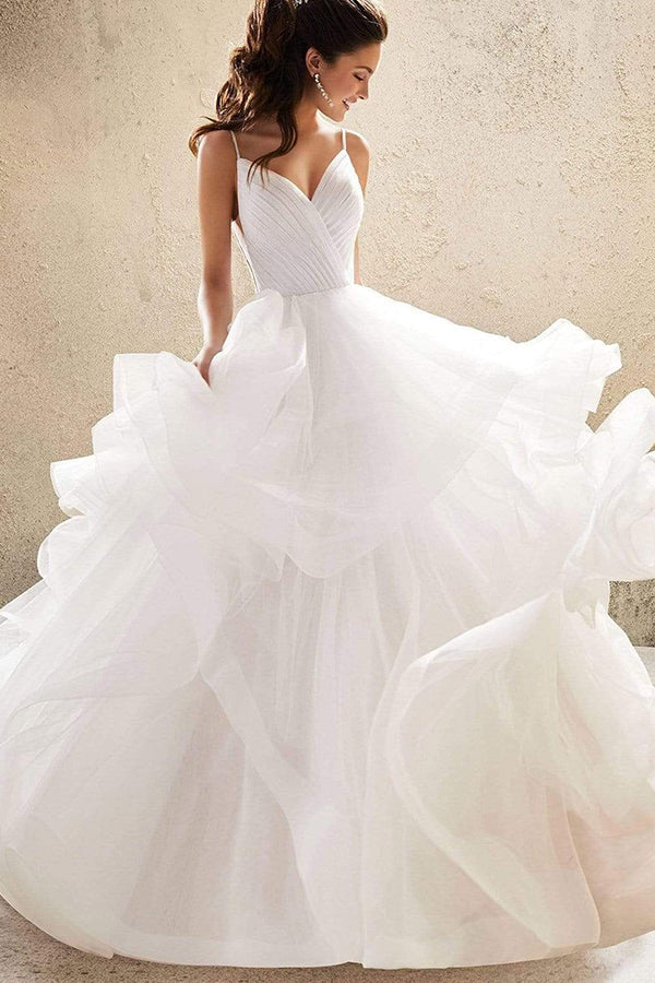 A-line Off-the-shoulder Bridal Gown Tulle Lace Elegant