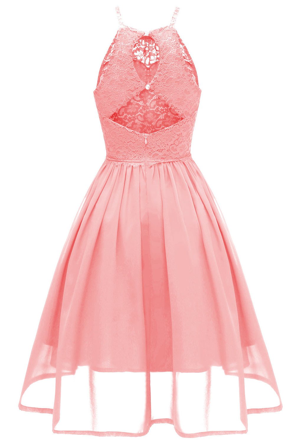 Pink Cut Out A-line Homecoming Dress