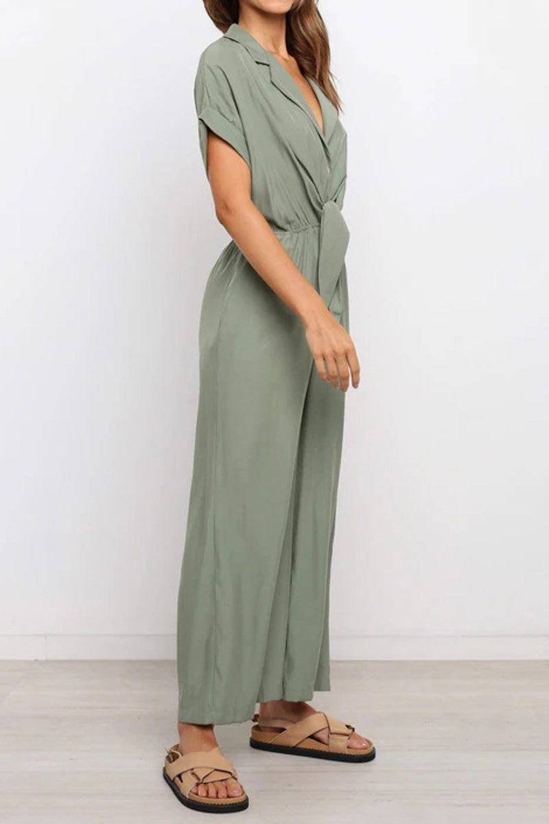 V-Neck Loose Fitting Jumpsuit