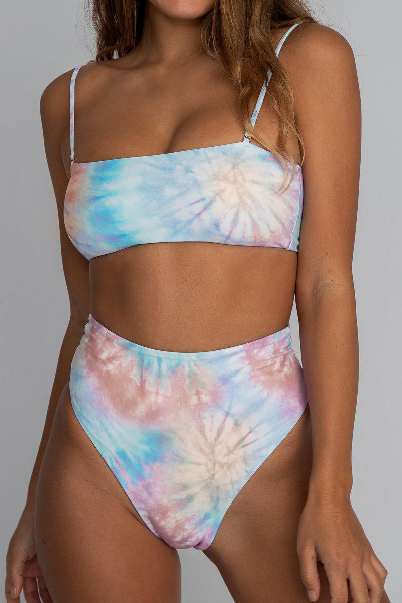 Bandeau Tie Dye Gradient Bikini Set