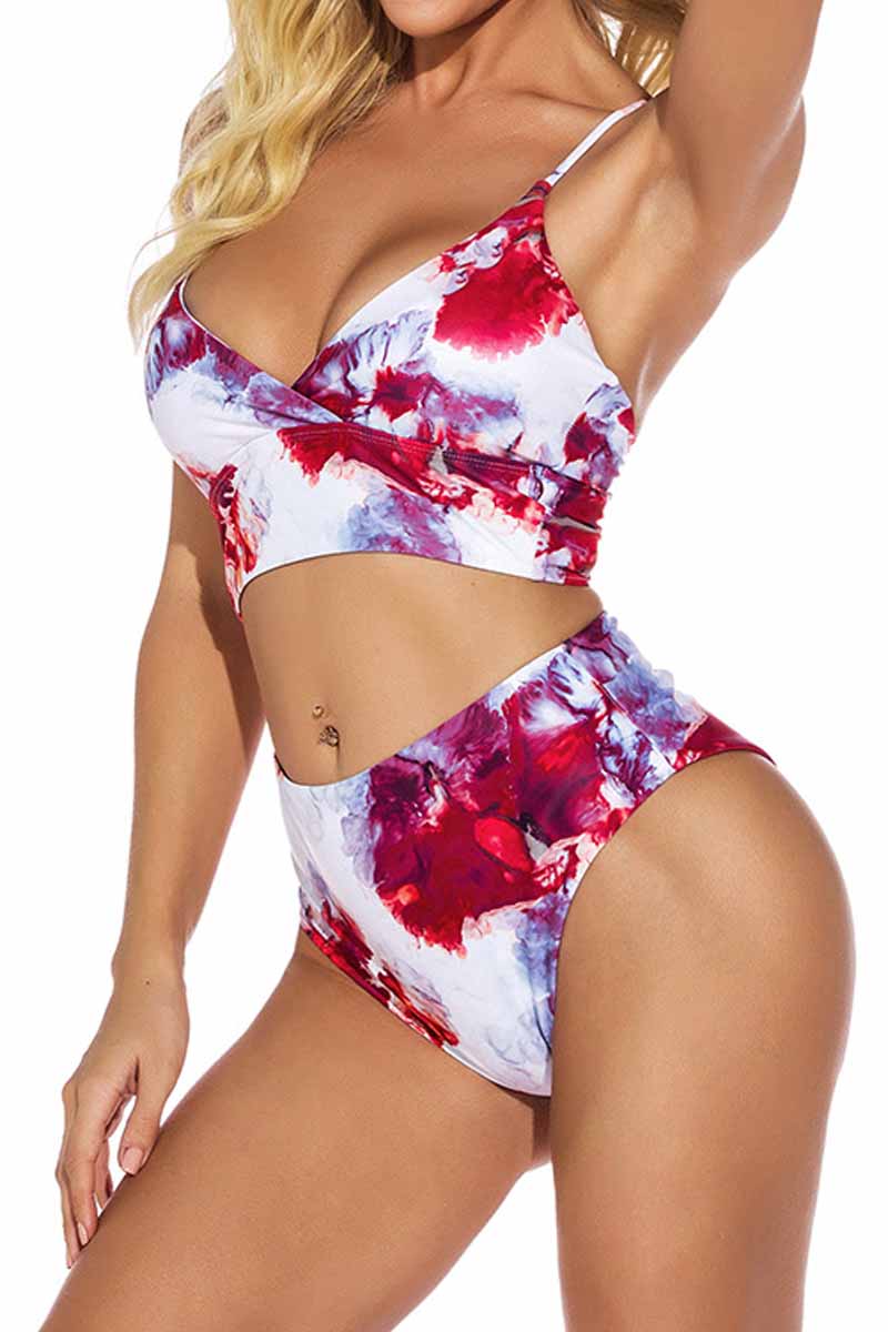 Tie Dye Print Two Piece Swimsuit