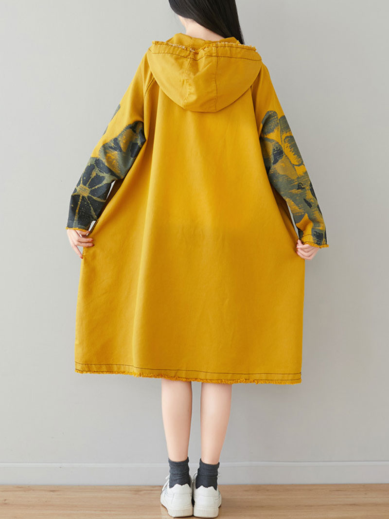 An Old Fellow Hooded Dress - Fashionpara