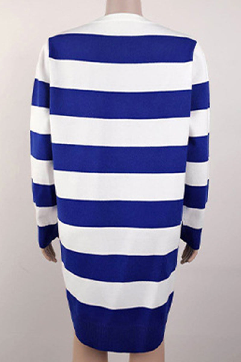 Colorblock Striped Knitted Cardigan