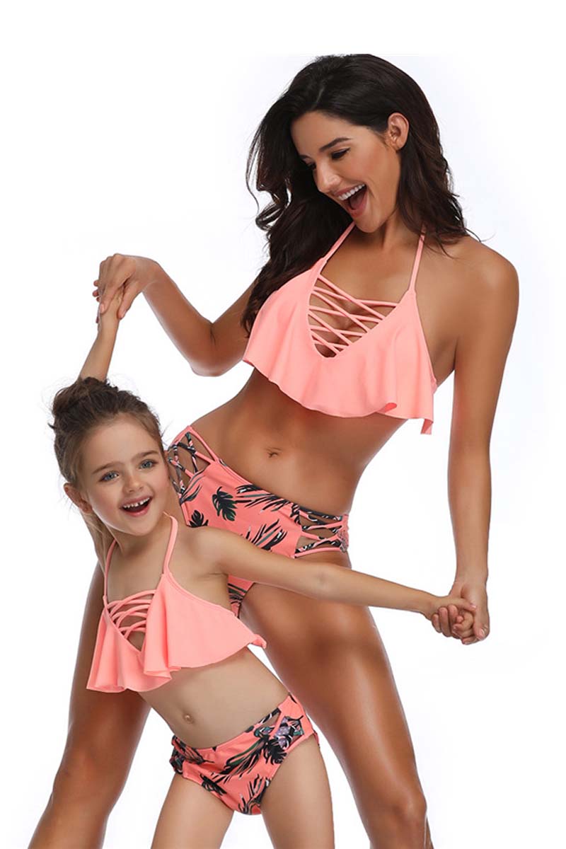 Braided Print Parent-child Two Pieces Swimsuit