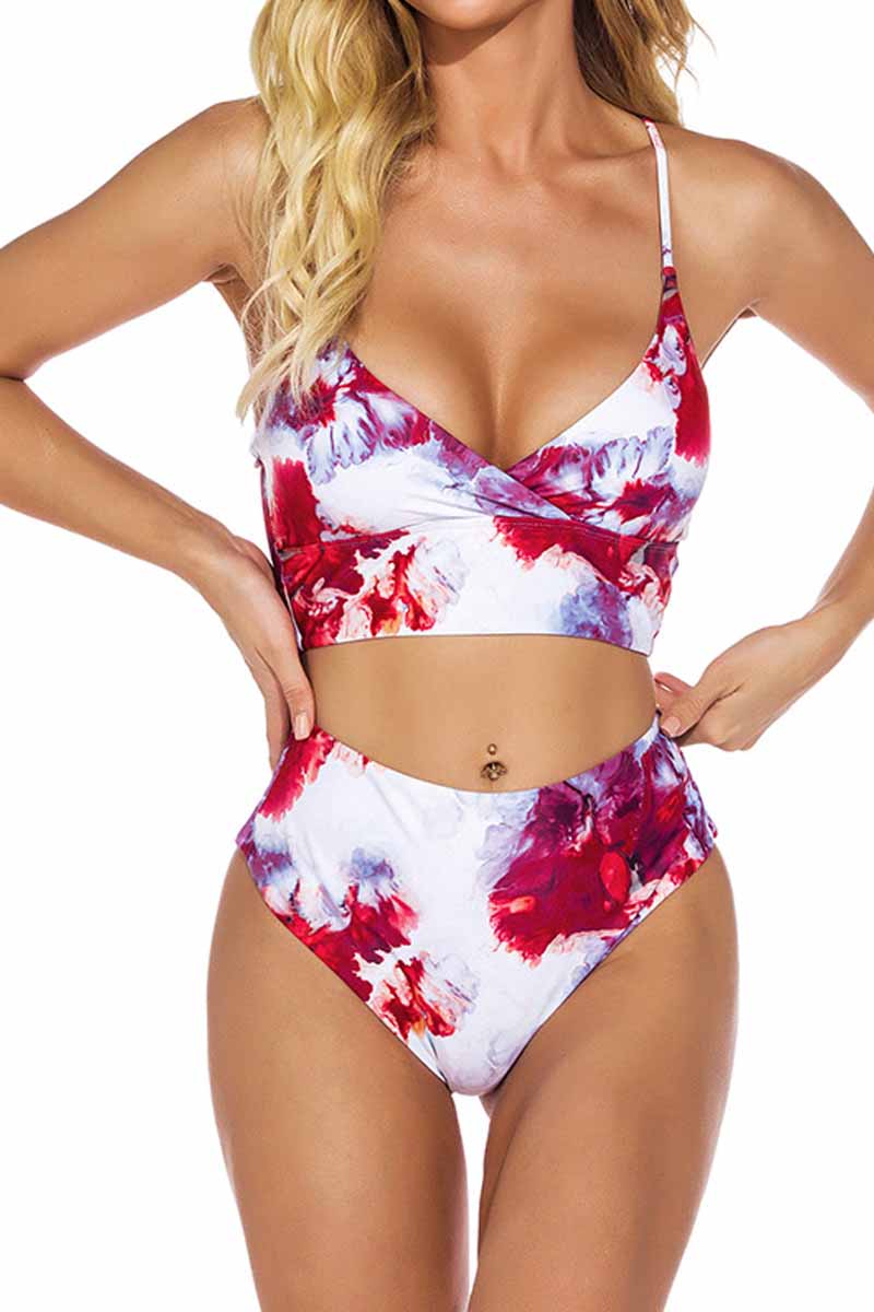 Tie Dye Print Two Piece Swimsuit