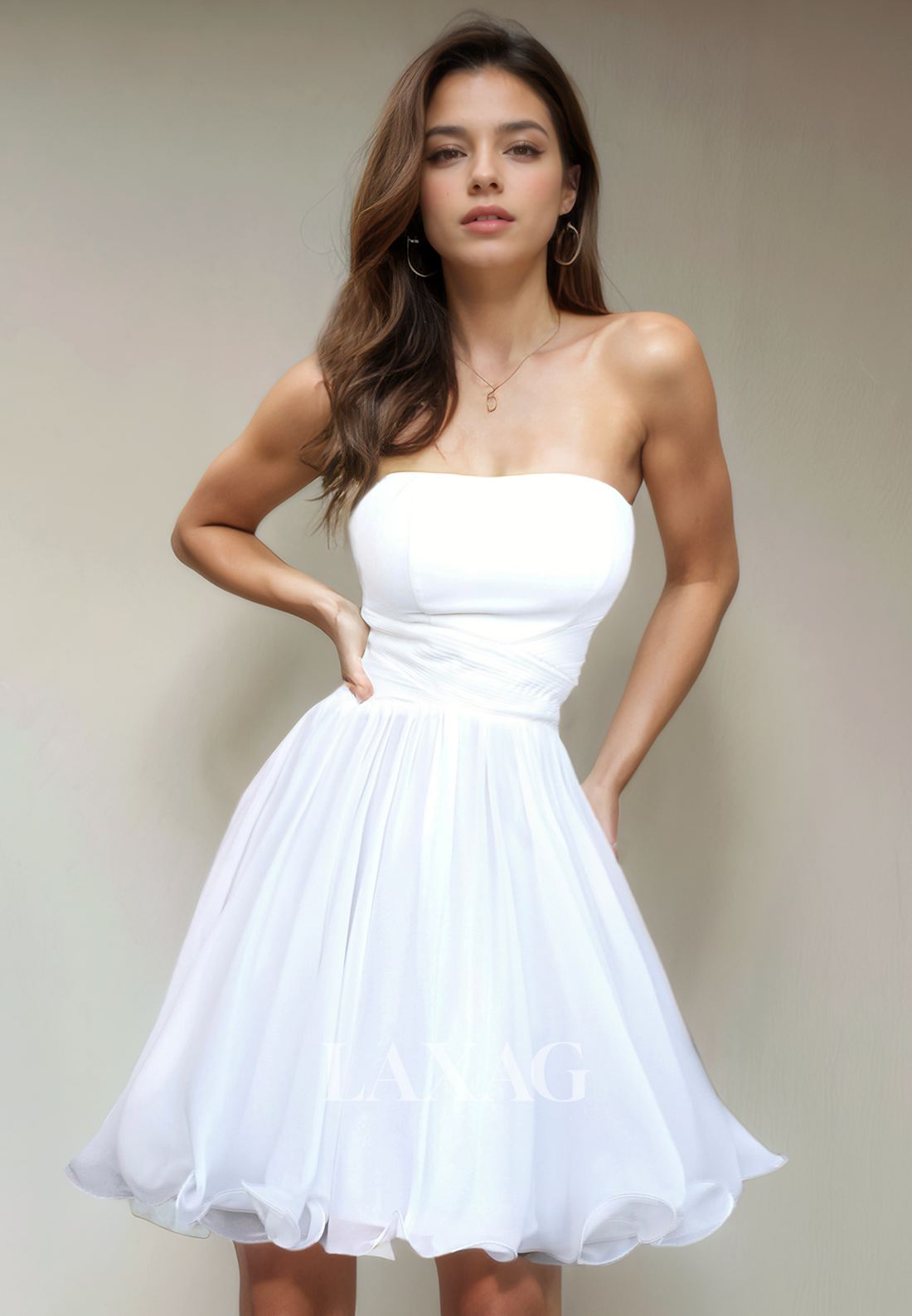 A-Line Strapless Tulle Elegant Party Homecoming Dress