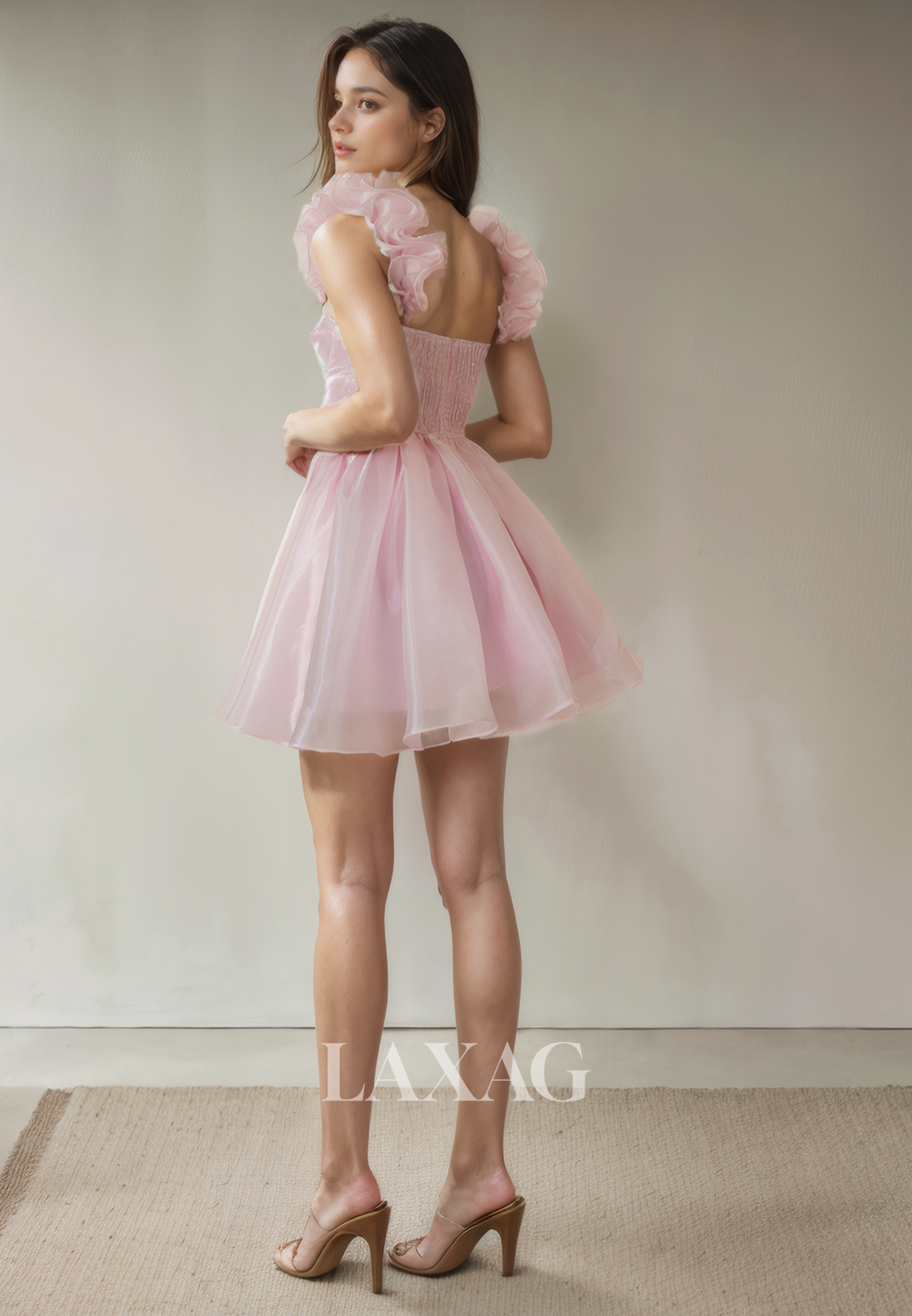 A-Line Straps Tulle Elegant Party Homecoming Dress