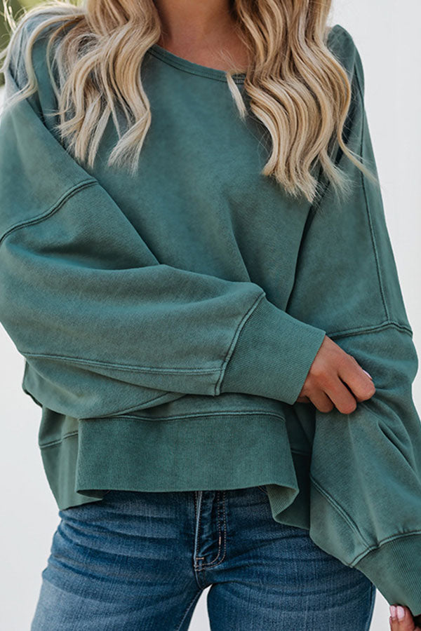 Scoop Backless Plus Size Sweatshirt