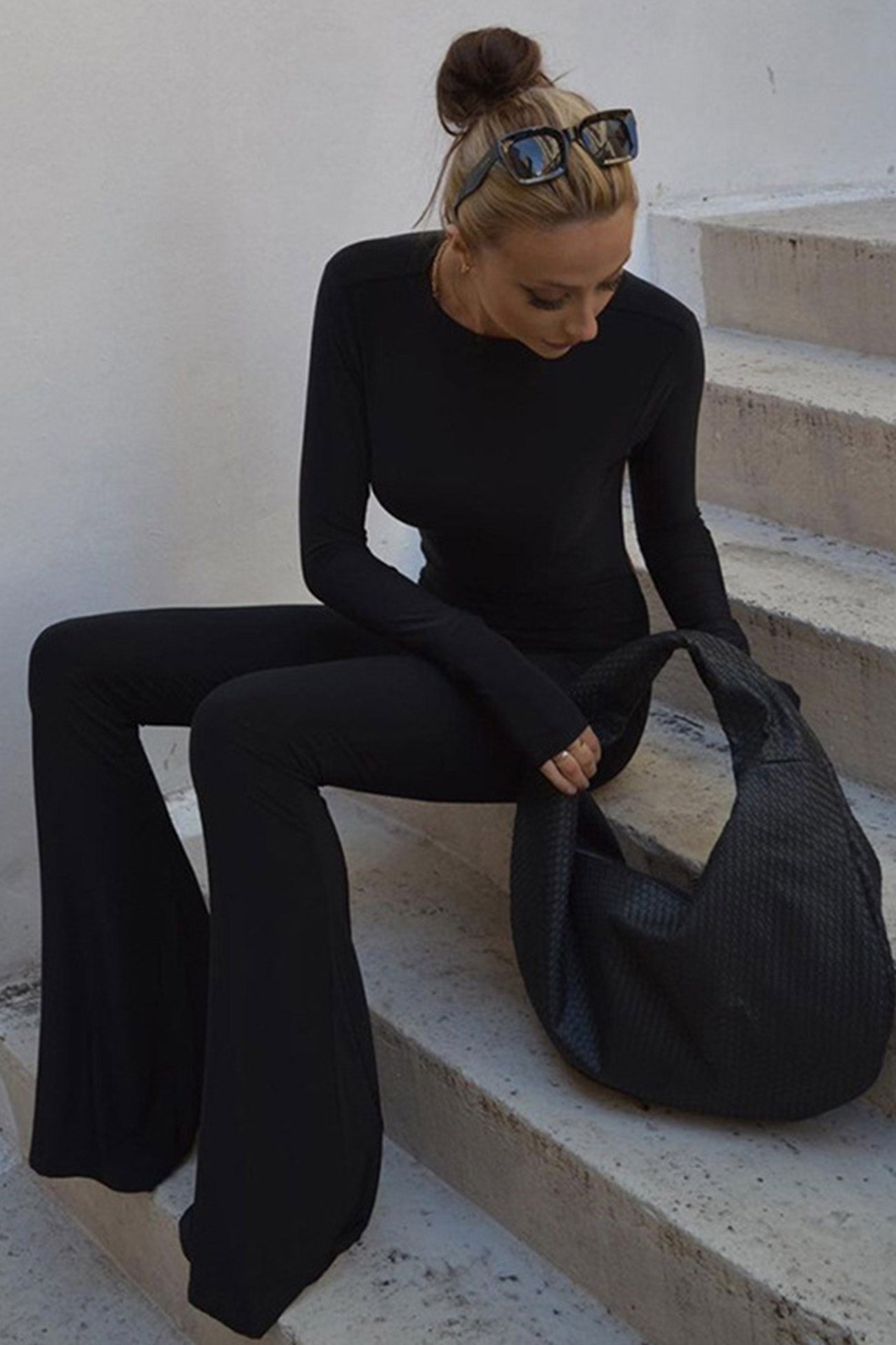 Black Backless Wide Leg Jumpsuits