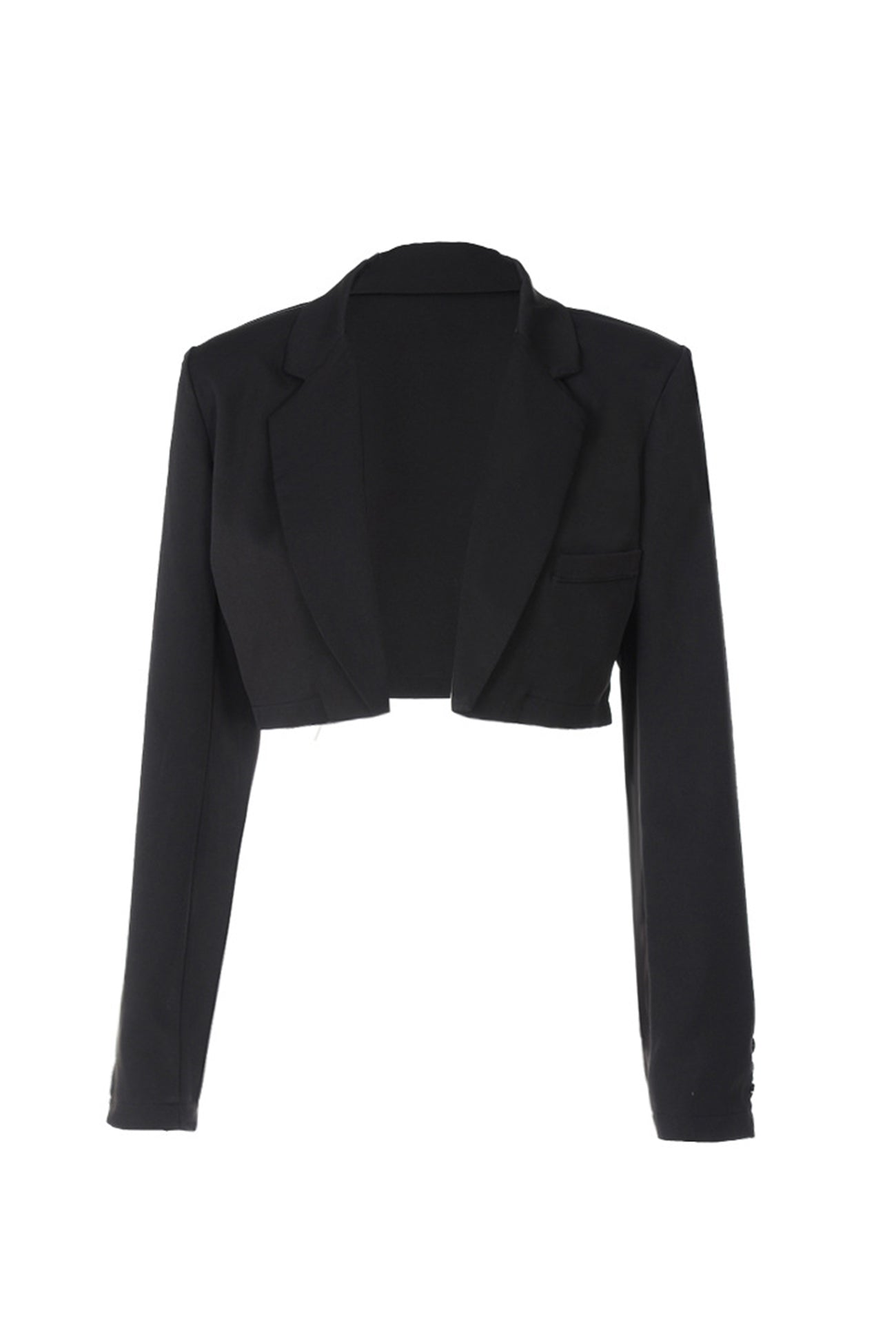 Black Casual Cropped Blazer