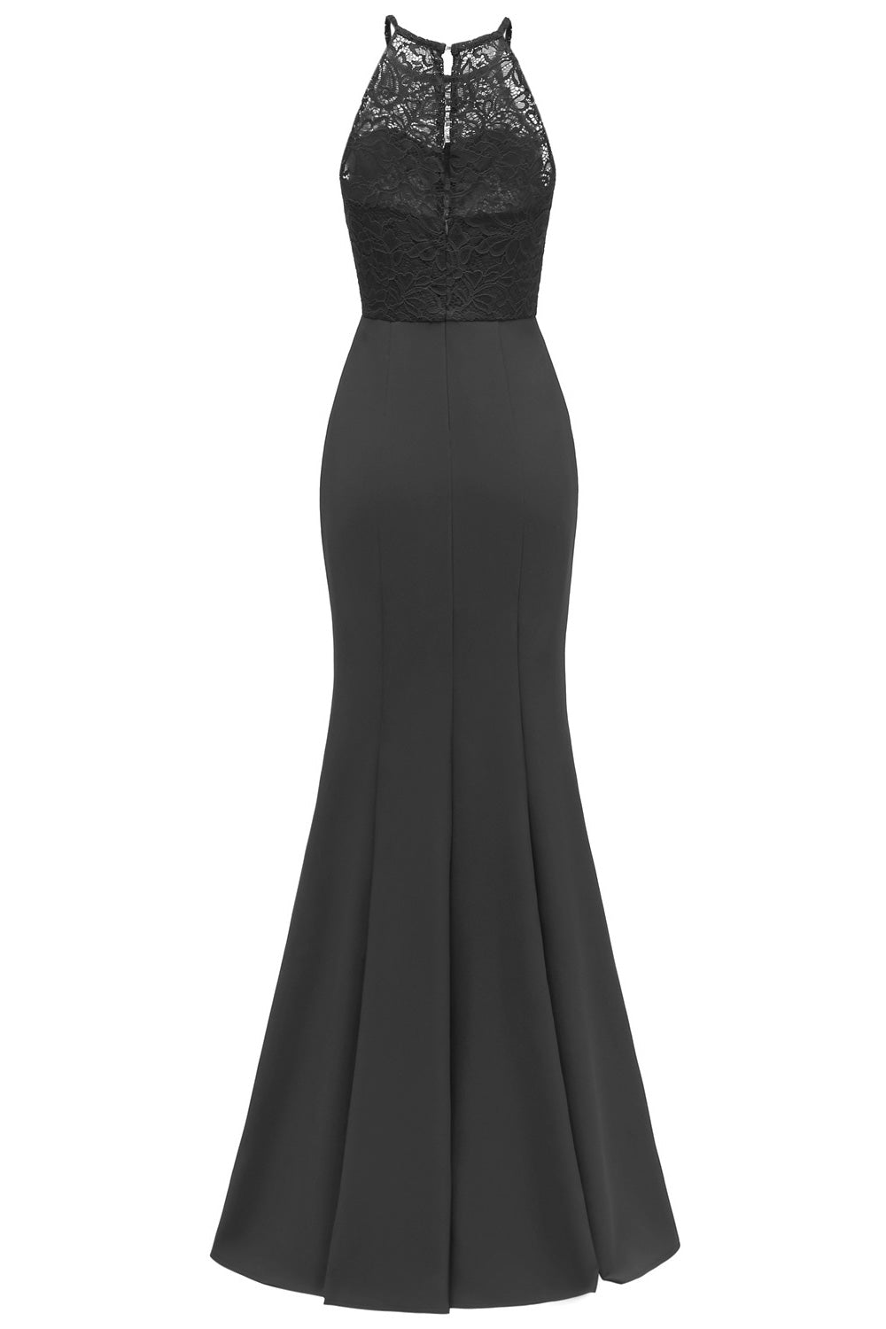 Black Lace Mermaid Long Prom Dress