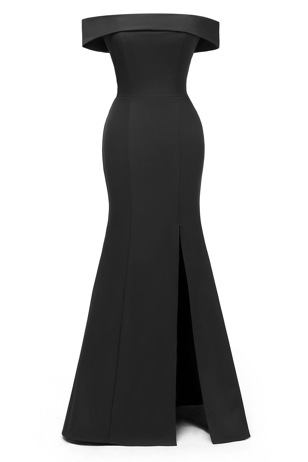 Dark Navy Off-the-shoulder Mermaid Prom Dress