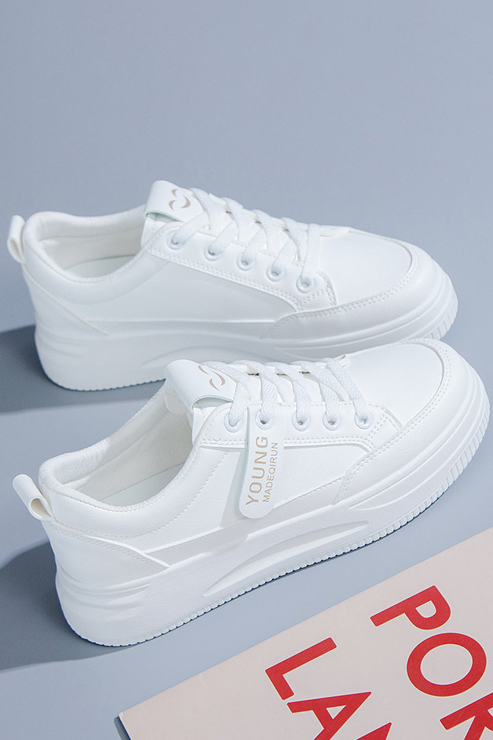 White Flat Casual Sneakers