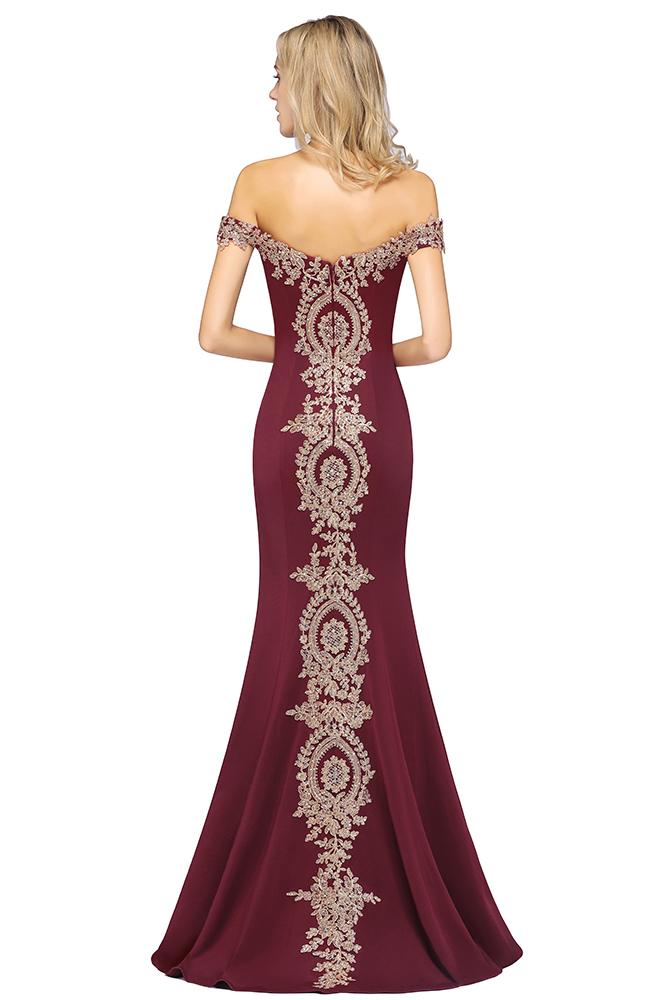 Amazing Mermaid Off-The-Shoulder Lace Long Prom Dress With Appliques