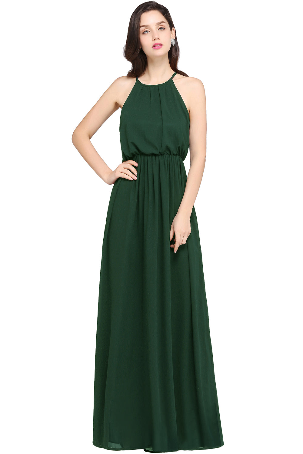 Amazing Sleeveless Halter Chiffon Party Dress Long