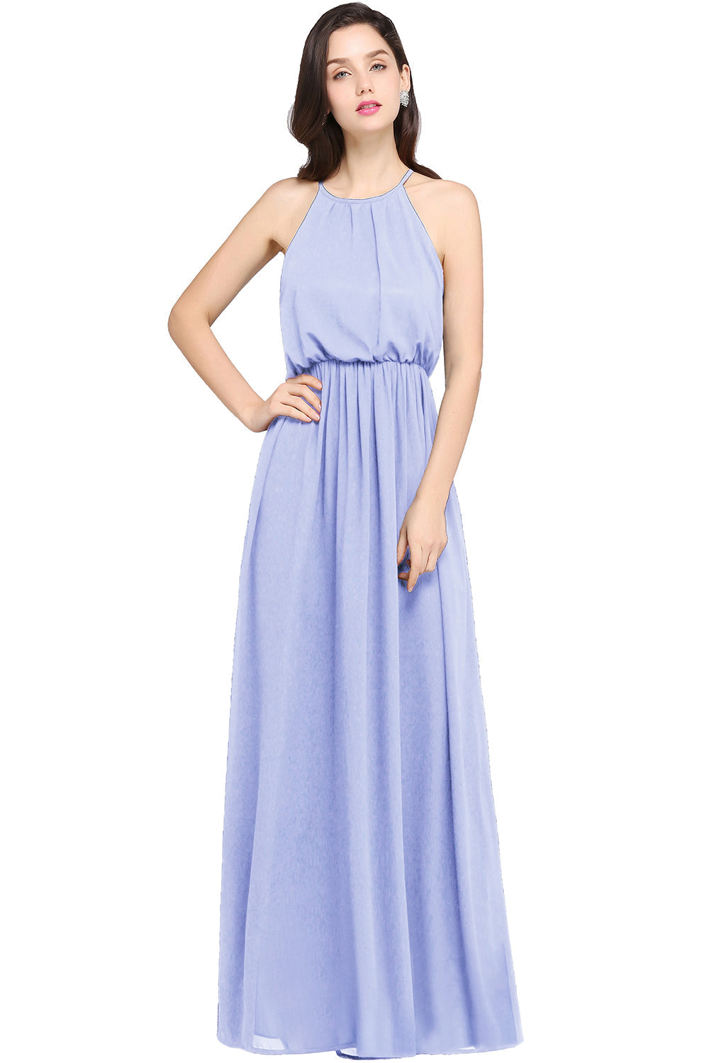 Amazing Sleeveless Halter Chiffon Party Dress Long