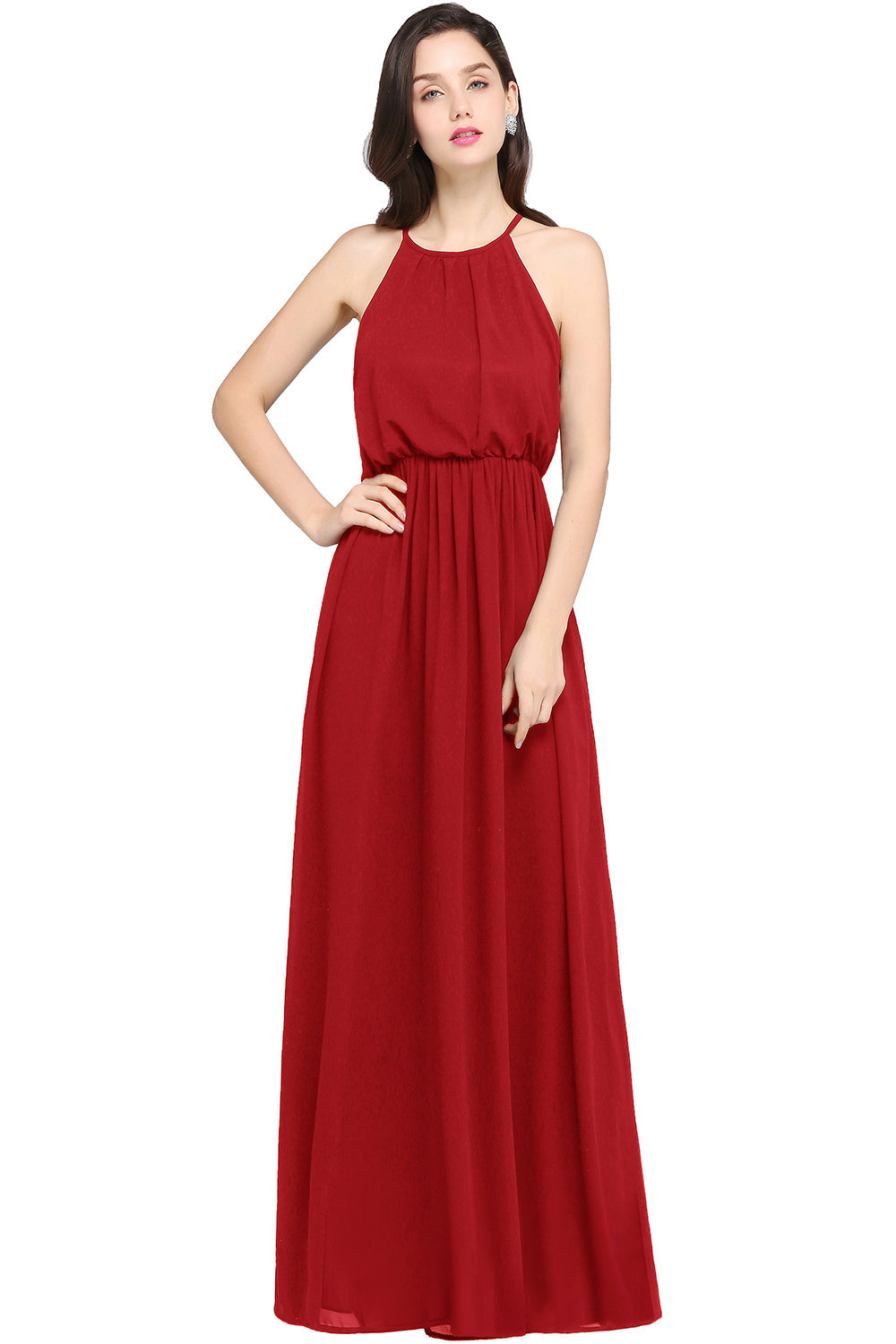 Amazing Sleeveless Halter Chiffon Party Dress Long