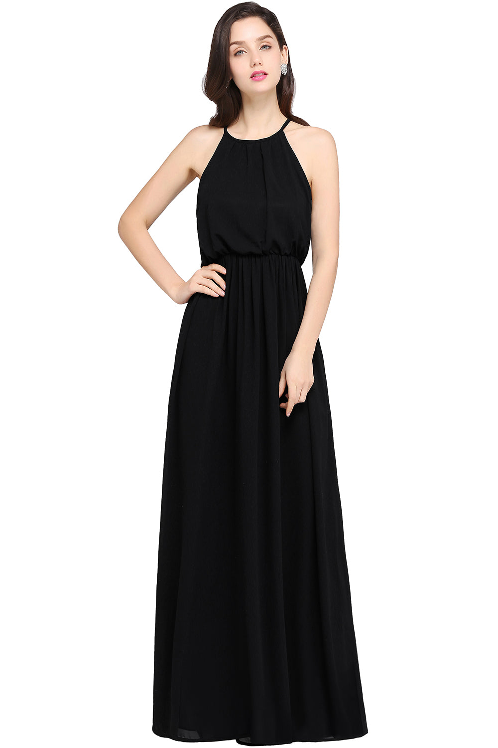 Amazing Sleeveless Halter Chiffon Party Dress Long