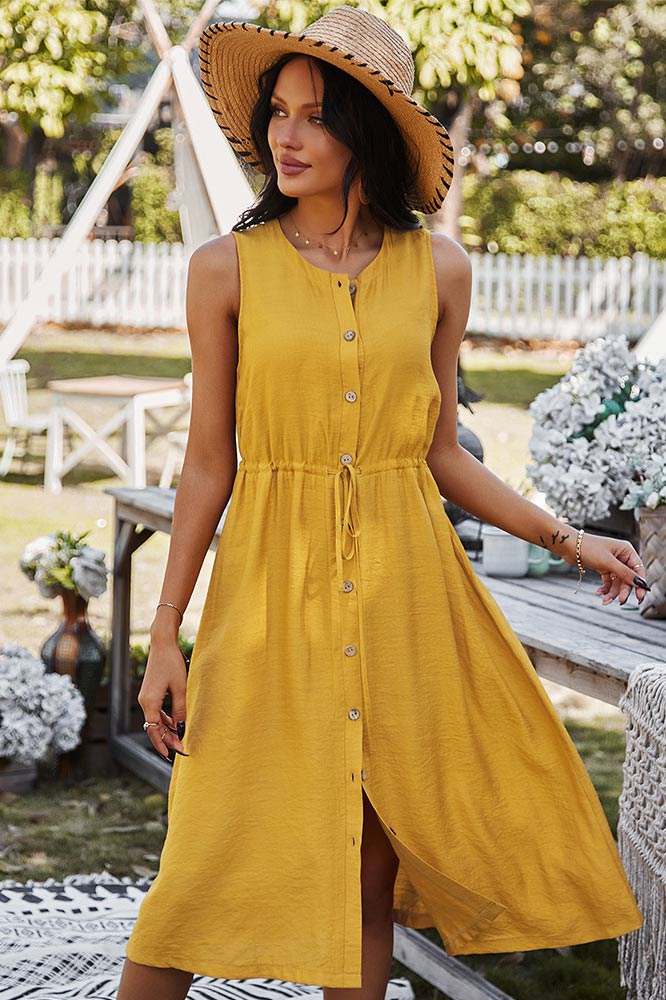 Casual Holiday Style Sleeveless Dress