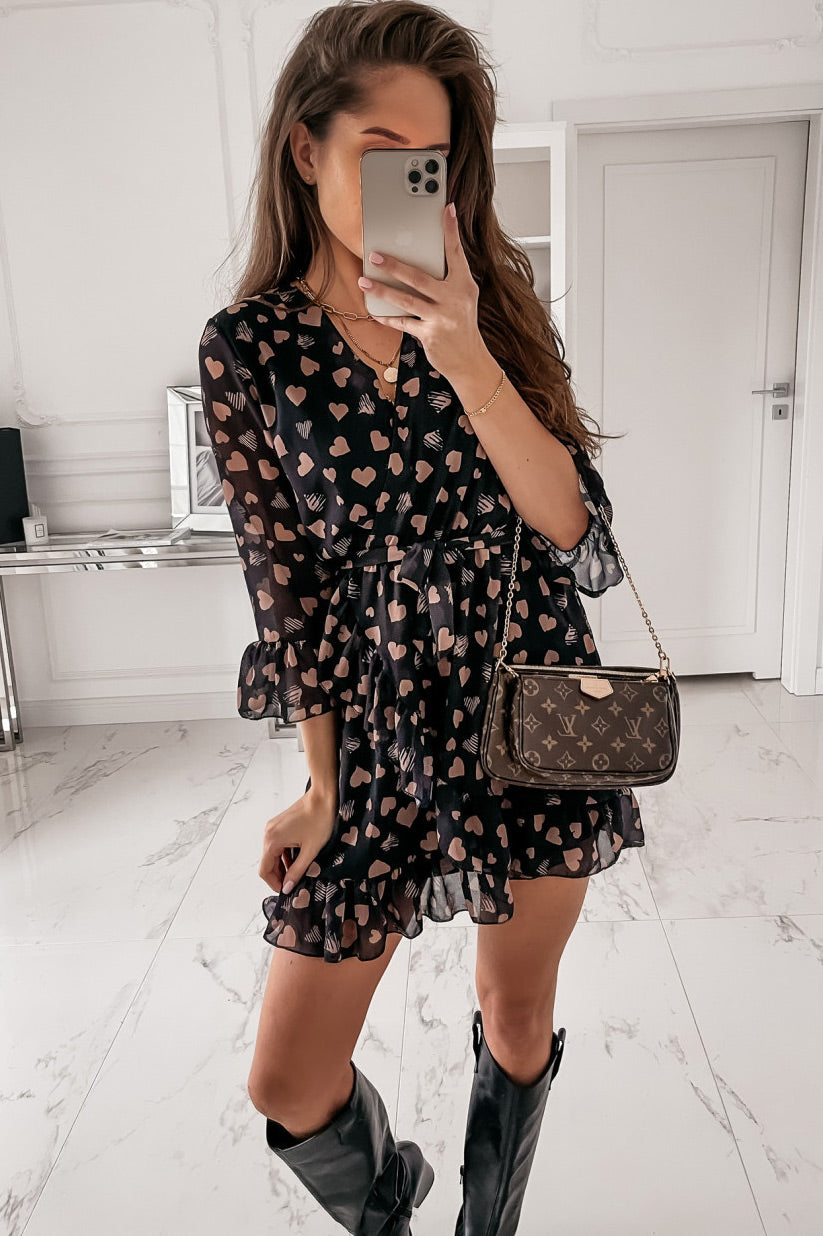 Chic Chiffon Print Mini Dress