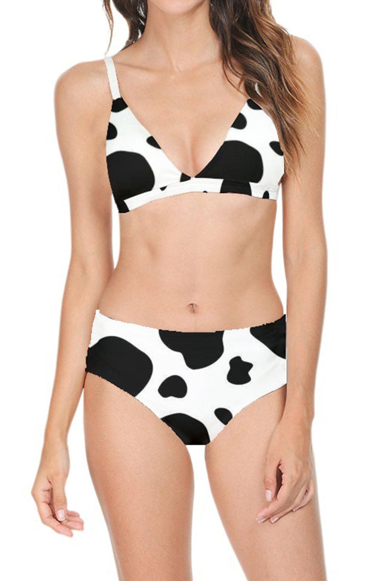 Cow Print Two Piece Bikini Outfits