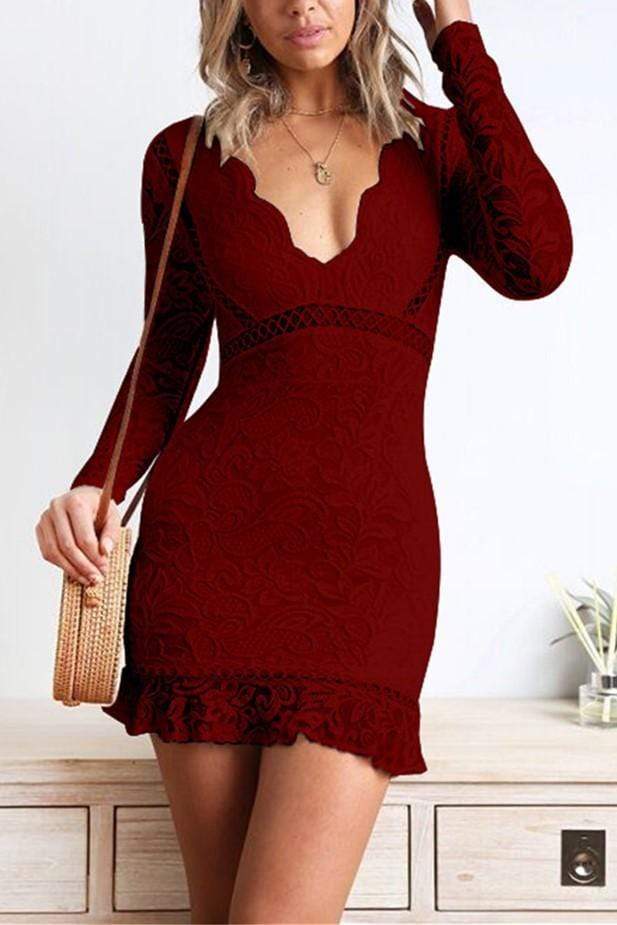 Sexy Lace V-neck Dress