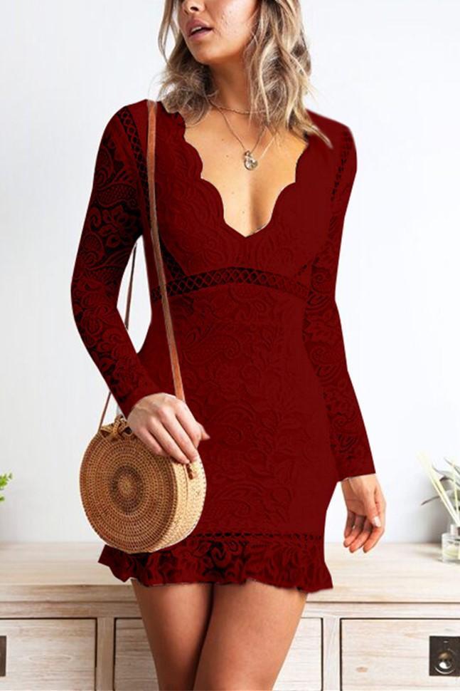 Sexy Lace V-neck Dress