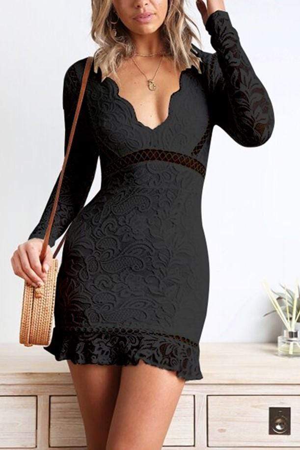 Sexy Lace V-neck Dress