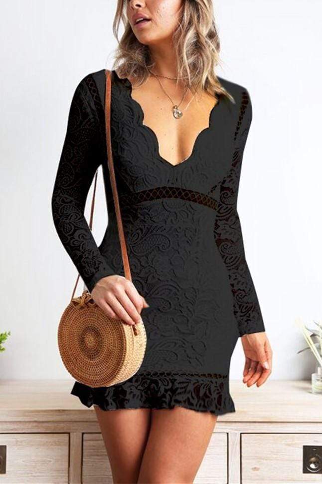 Sexy Lace V-neck Dress