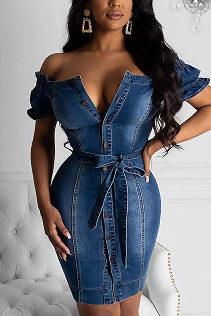 Sexy Off Shoulder Denim Dress