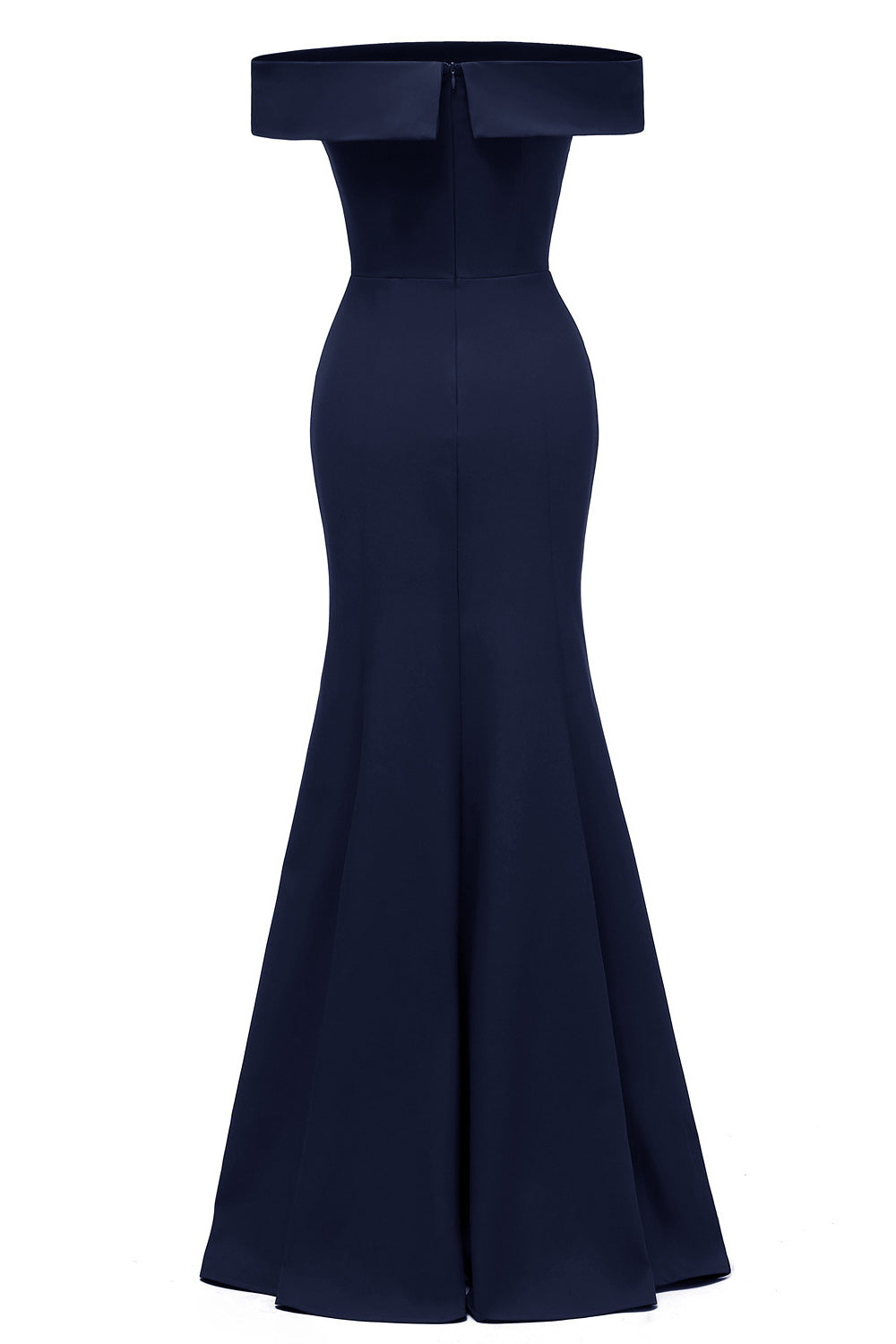 Dark Navy Off-the-shoulder Mermaid Prom Dress