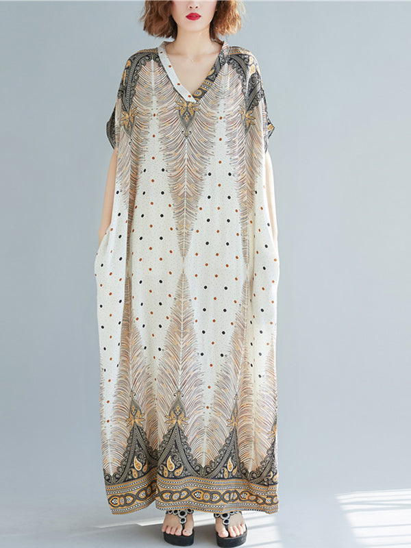 Rhombus Sprout Kaftan Dress - Fashionpara