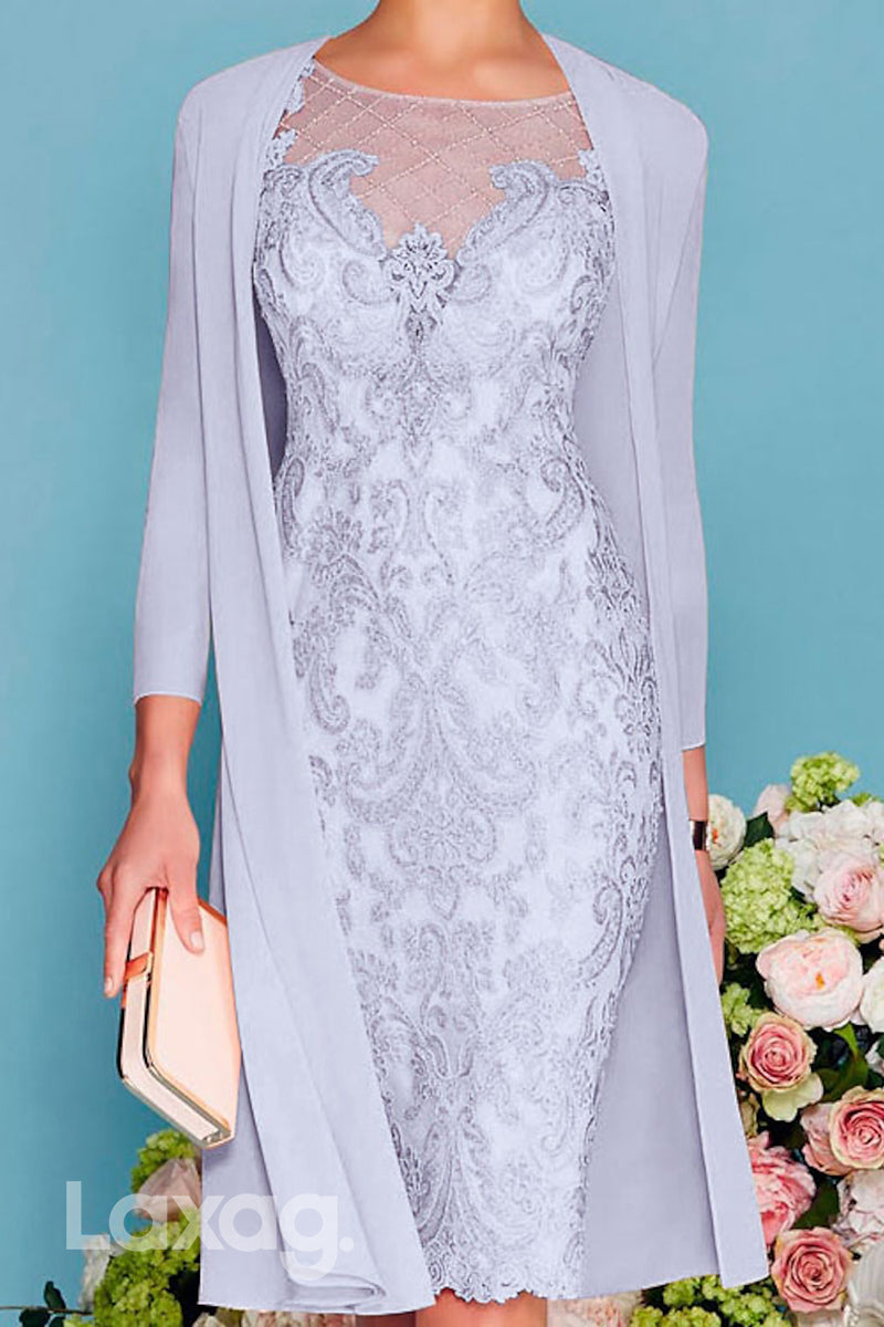 22524 - Elegant Two-Piece Suit Appliques Chiffon Mother Of the Bride Dress - Fashionpara