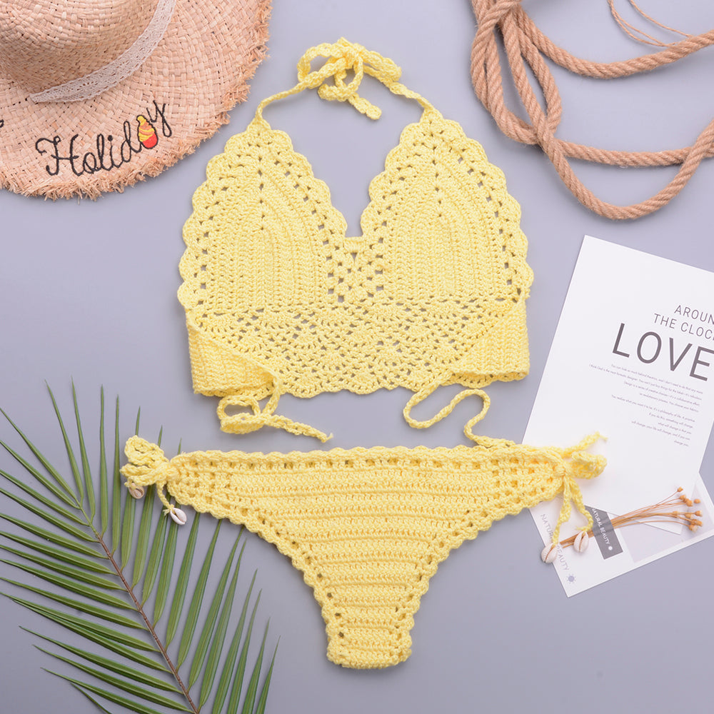 Single Layer Crochet Bikini Set