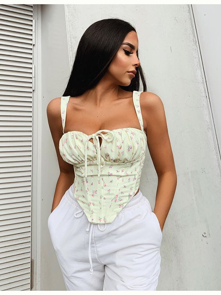 Brunch Ready Floral Corset Top