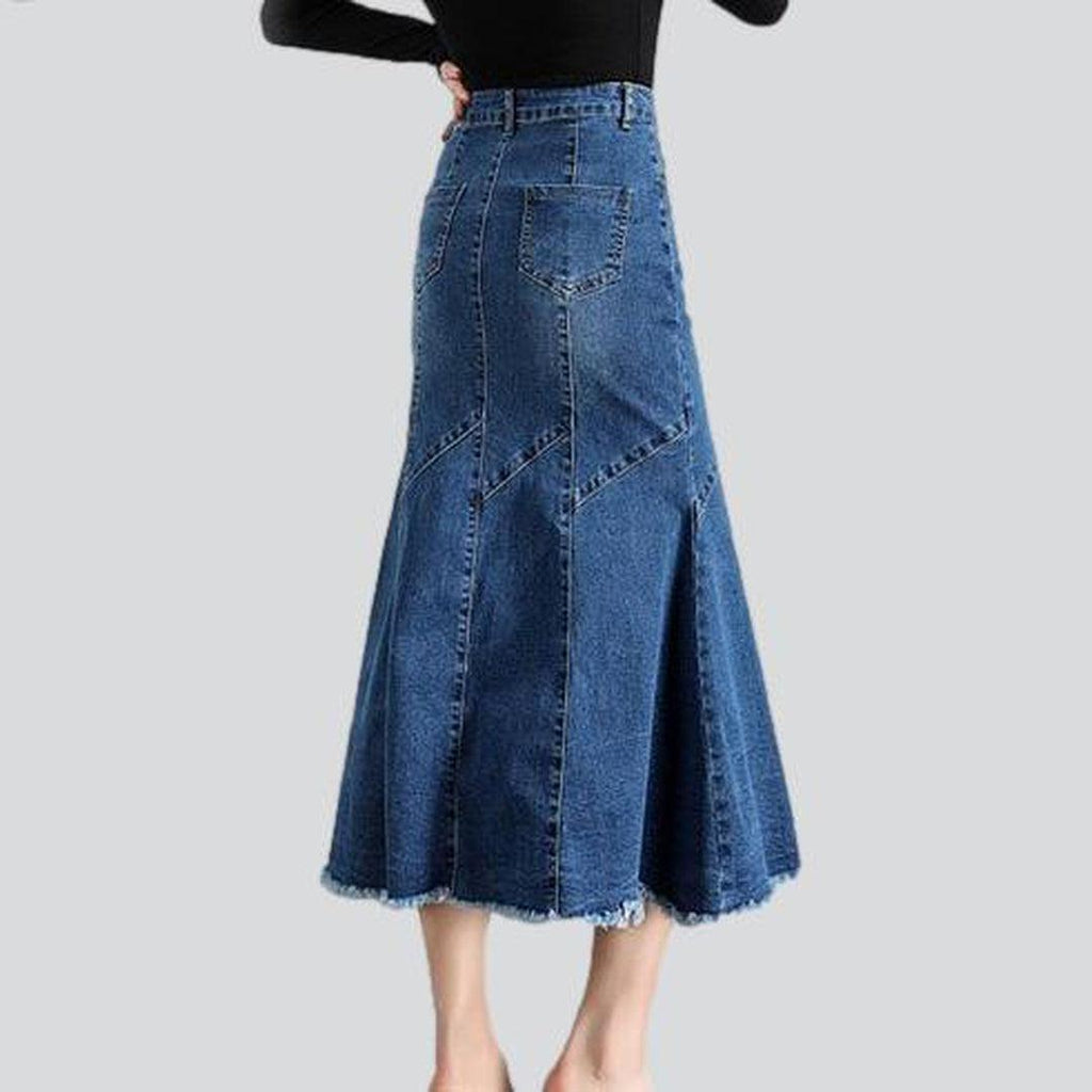 Women's fishtail denim skirt