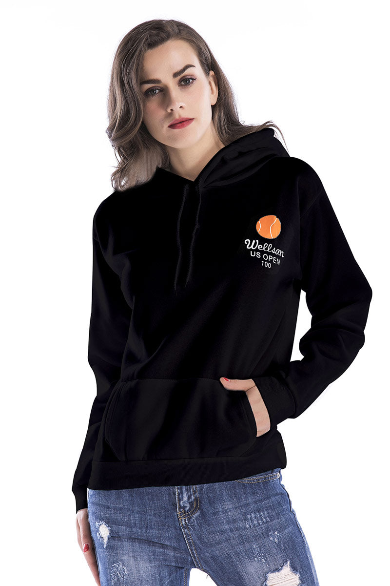 Kangaroo Pocket Hooded Printed Sweatshirt - Mislish