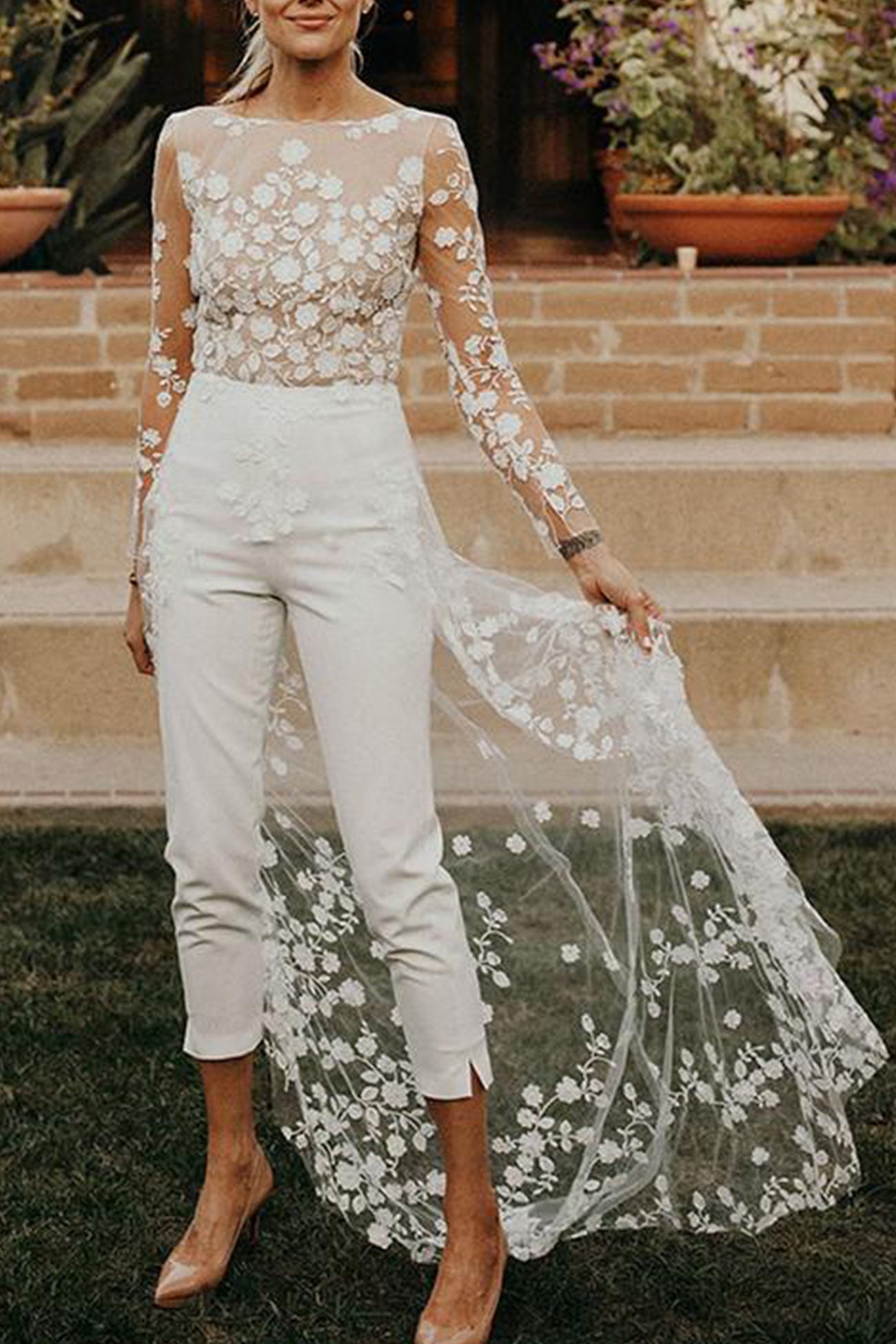 Lace Fake Two-piece Jumpsuits